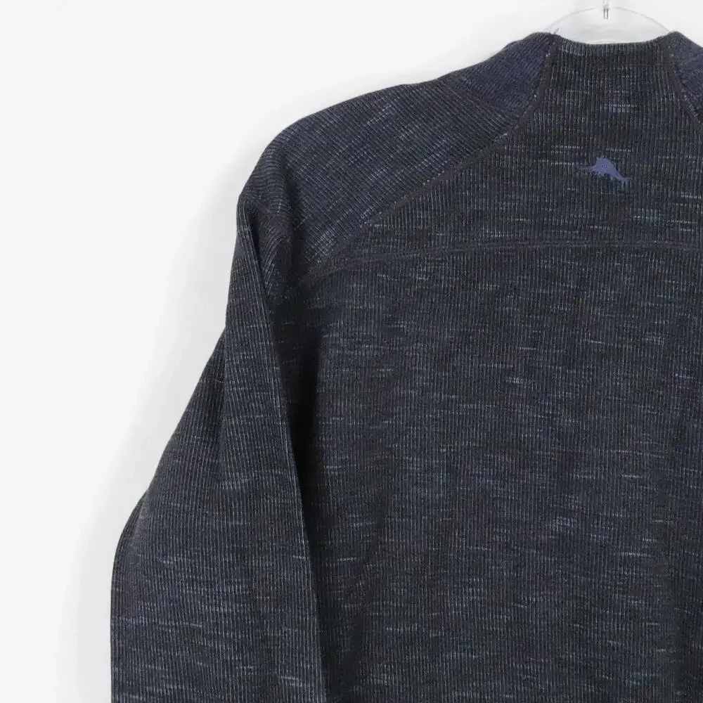 Tommy Bahama Sweater‎ Mens Large Blue Reversible Half Zip Pullover Fall